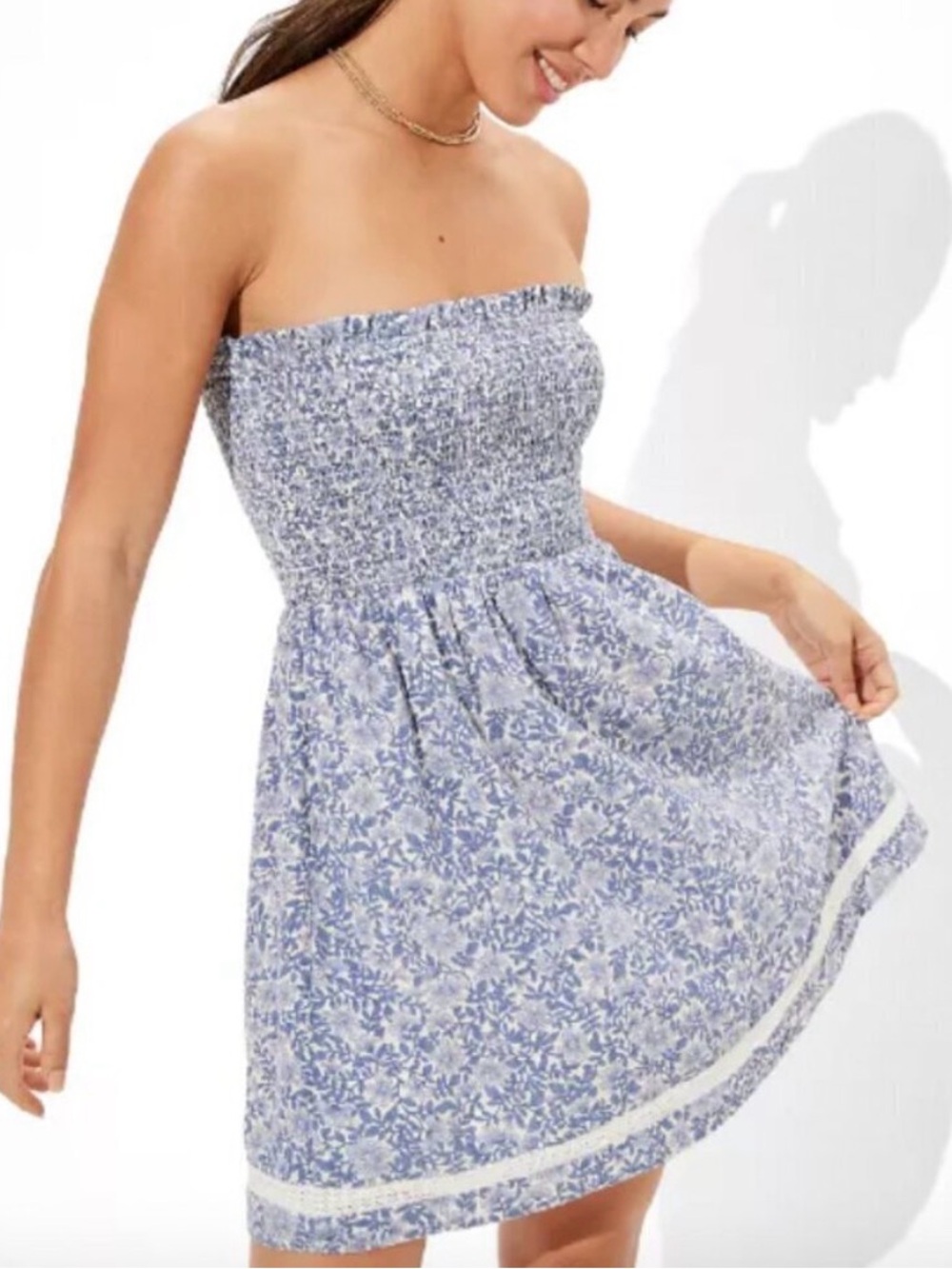 American Eagle Blue Floral Dress
